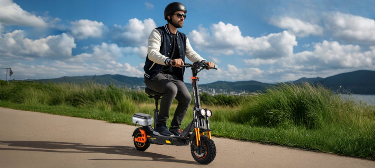 Twofish V5 MAX sklopivi električni skuter 800W 48V 18Ah disk kočnice dvostruki ovjes 45KM/h 45km s odvojivim sjedalom, stražnji prtljažnik